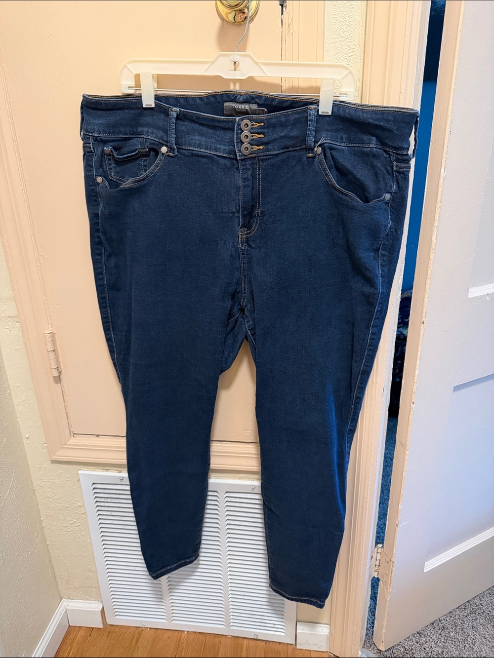 torrid Dark Navy High-Rise Triple-Button Jeggings